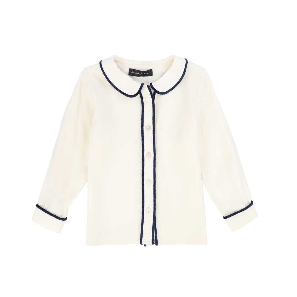 Francesca Guiliano Piped Silk Blouse