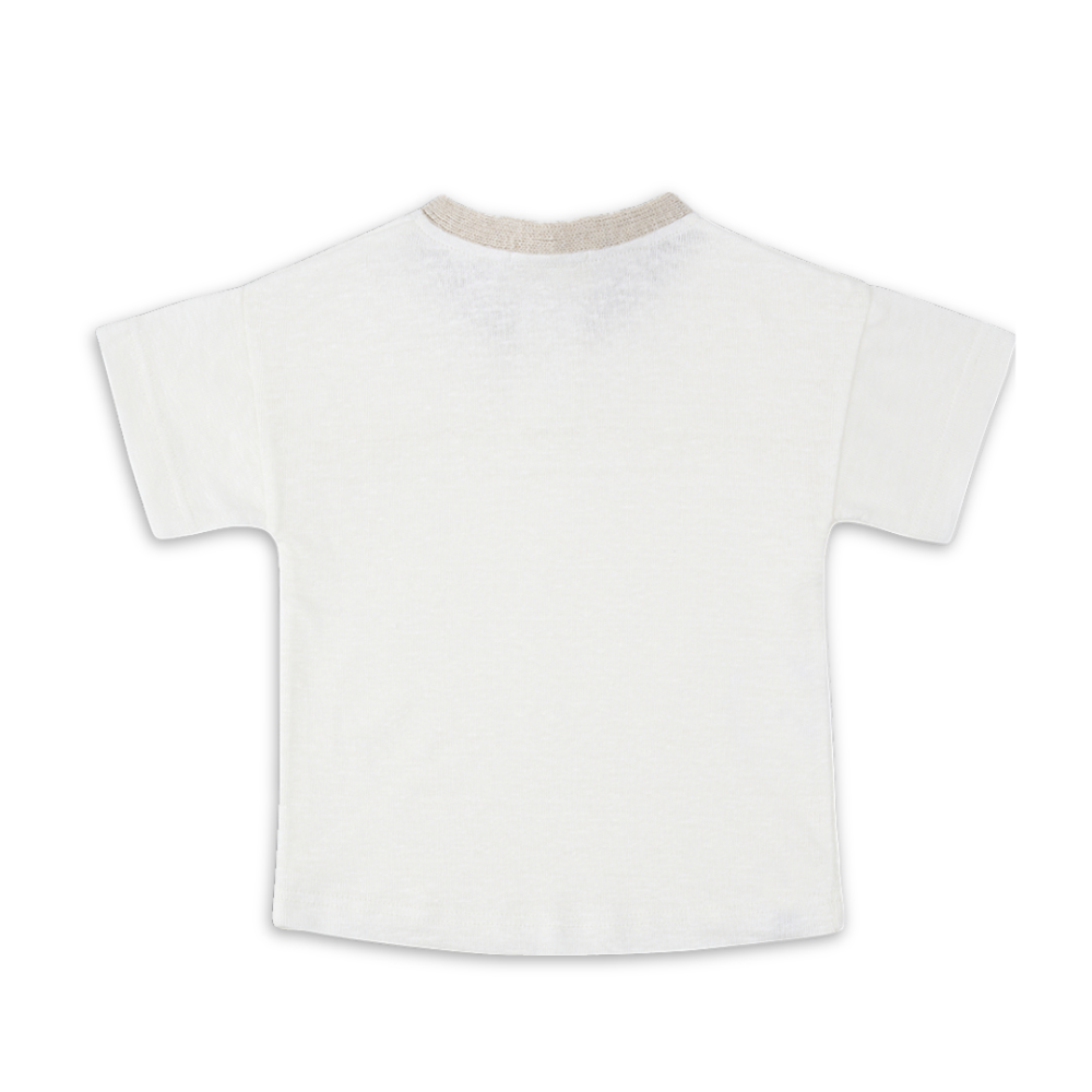 1+ in the family Off White Short Sleeve T Shirt Soft Cotton Kids Top