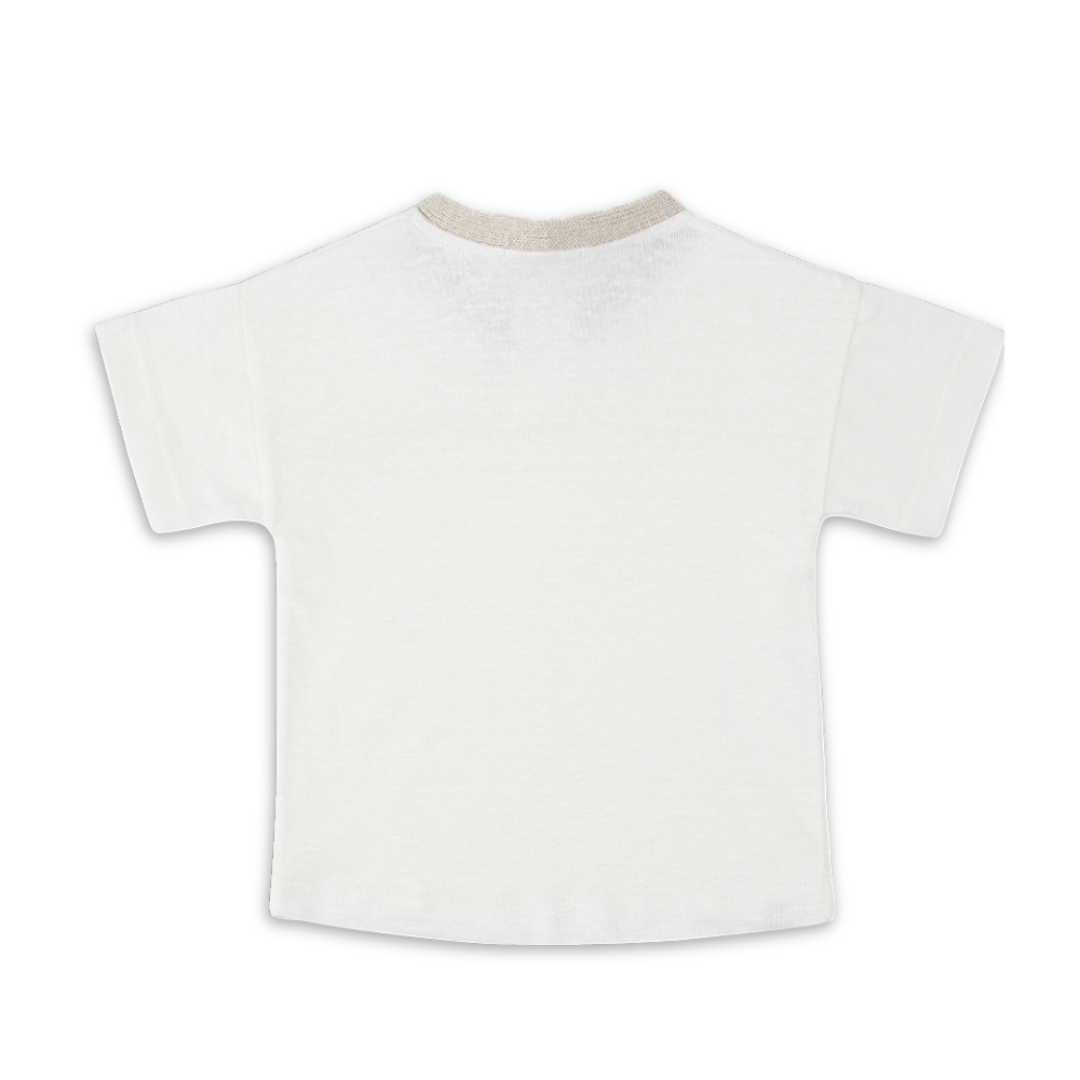 1+ in the family Off White Short Sleeve T Shirt Soft Cotton Kids Top