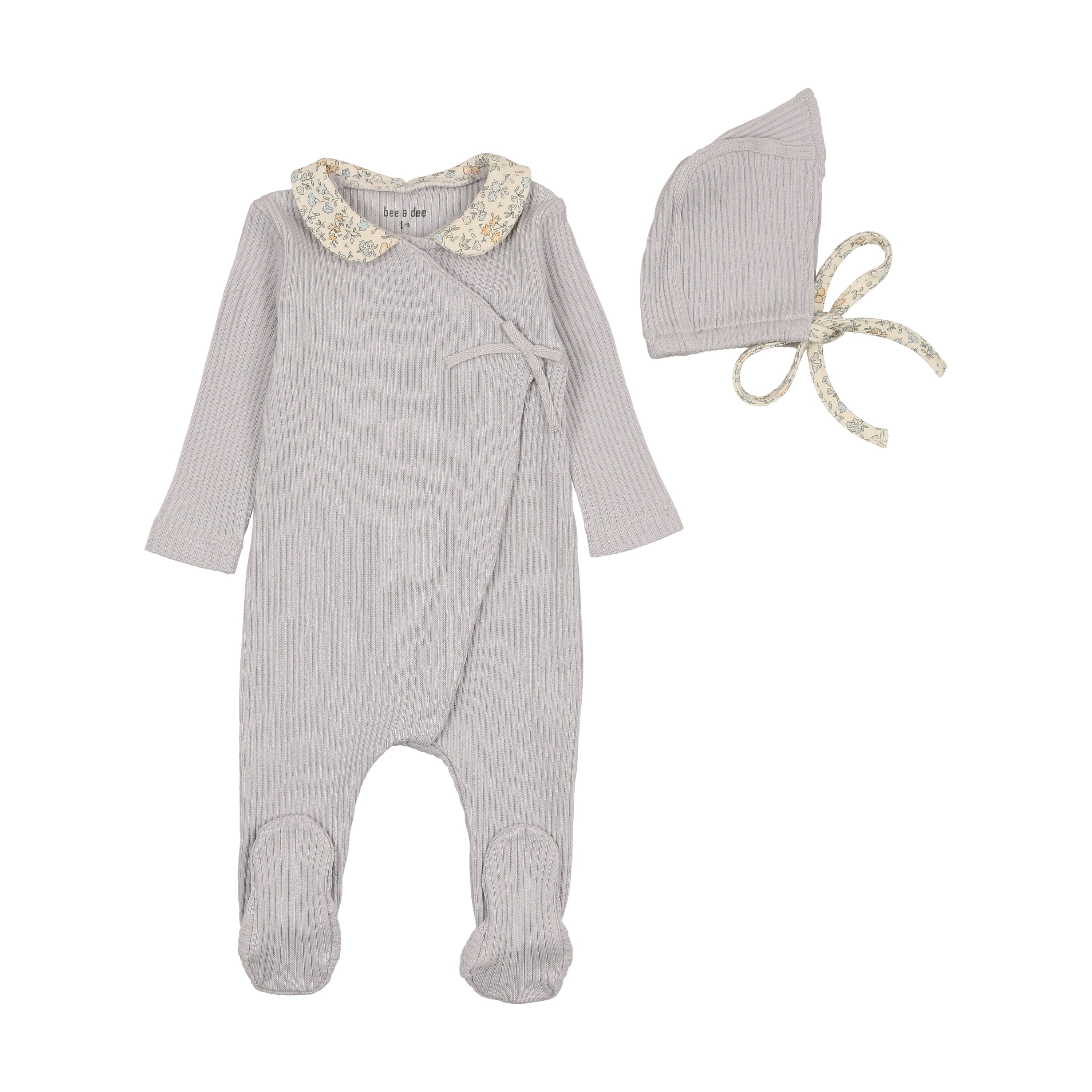 Bee & Dee Fortress Ditsy Wrap Footie + Bonnet
