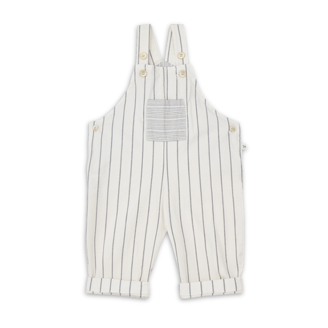 1+ in the family Off White Dungaree Cotton Baby Overalls Adjustable Straps