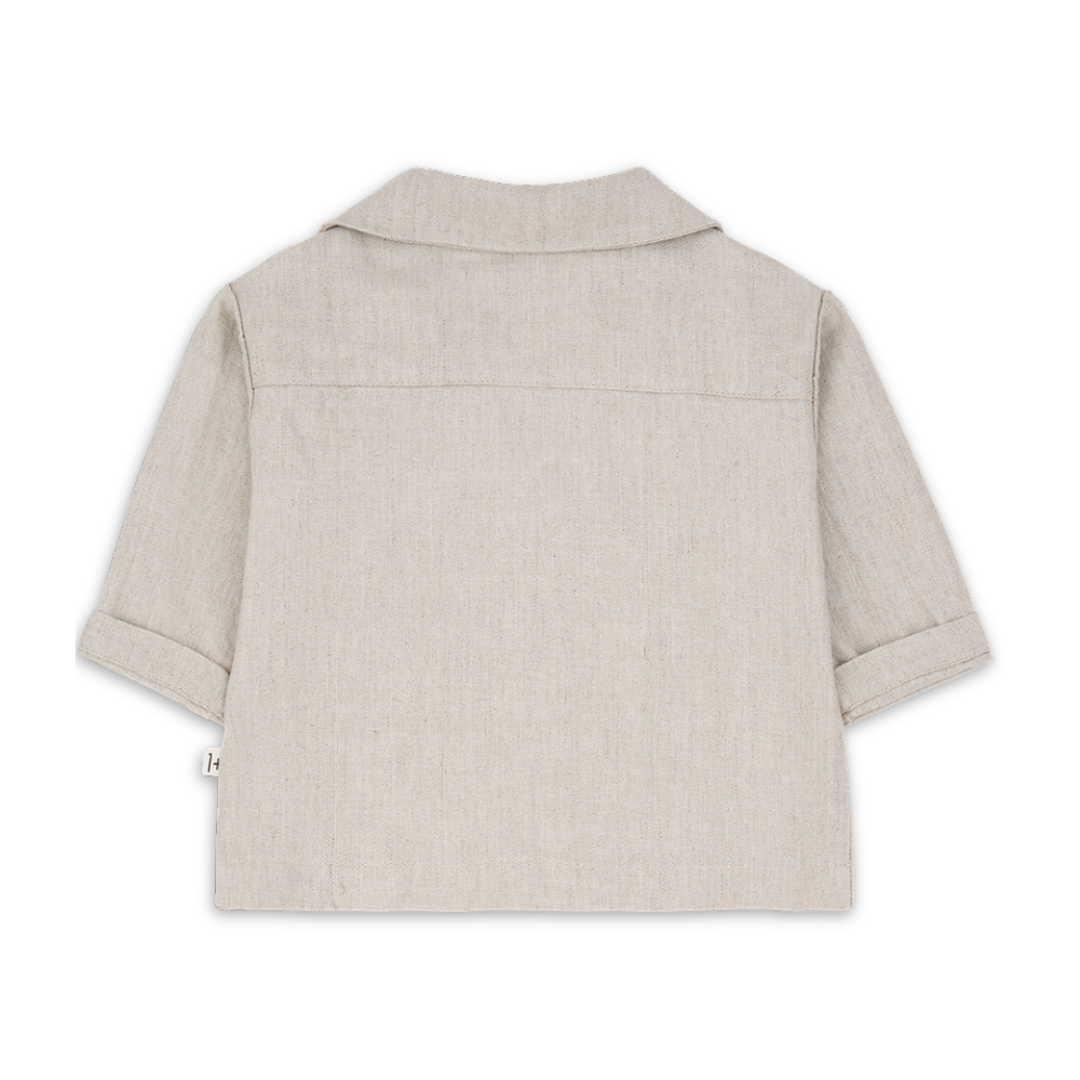 1+ in the family Beige Jacket Neutral Lightweight Cotton Button Front Jacket