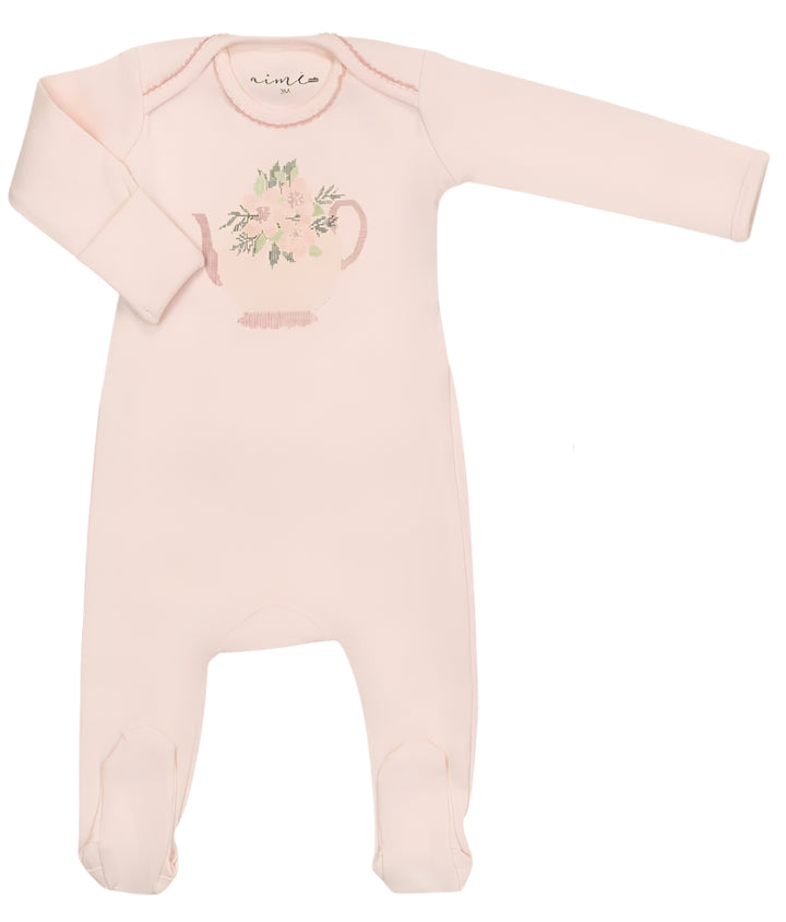 Aime Girls Printed Teapot Footie