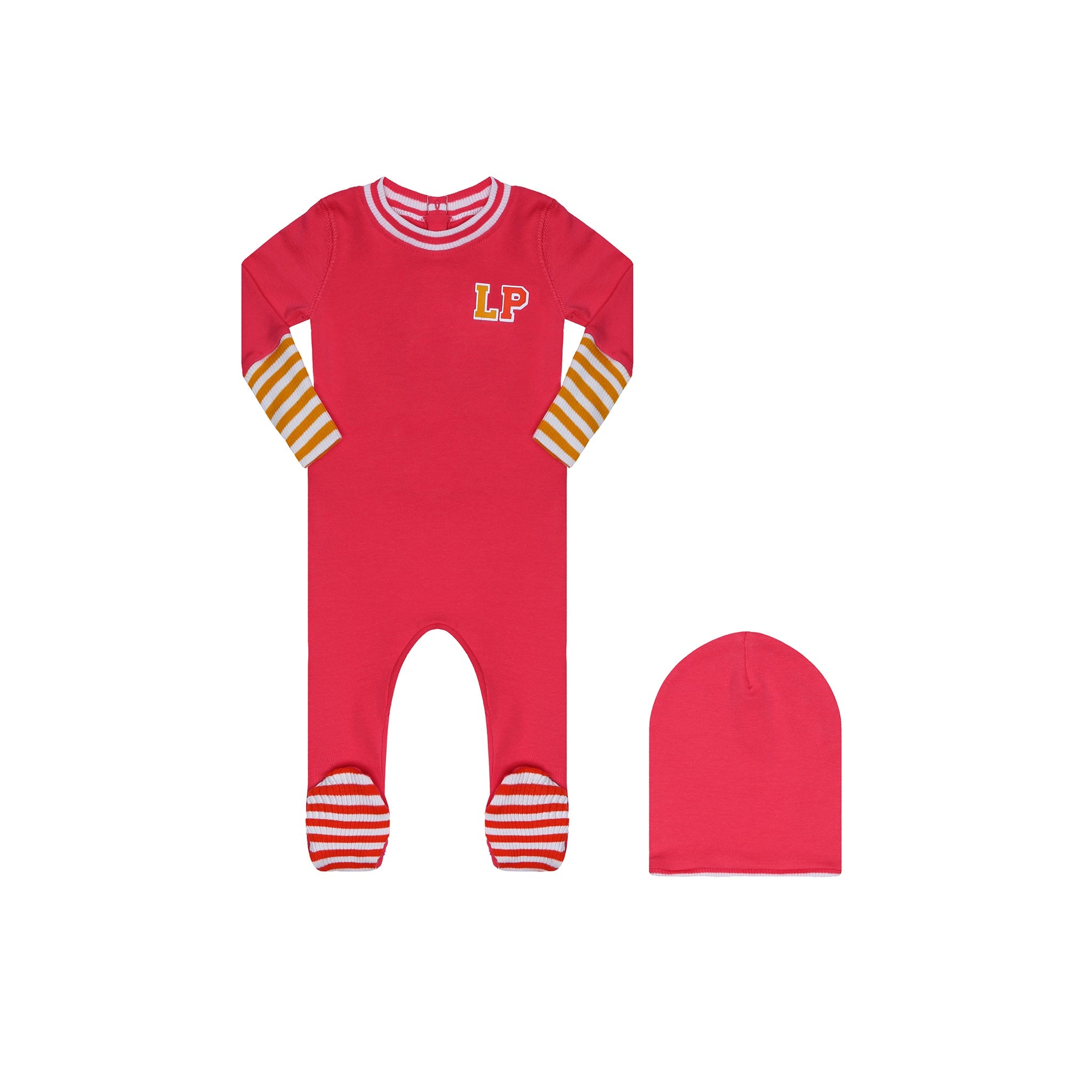 Parni Pink Varsity Colorblock Footie