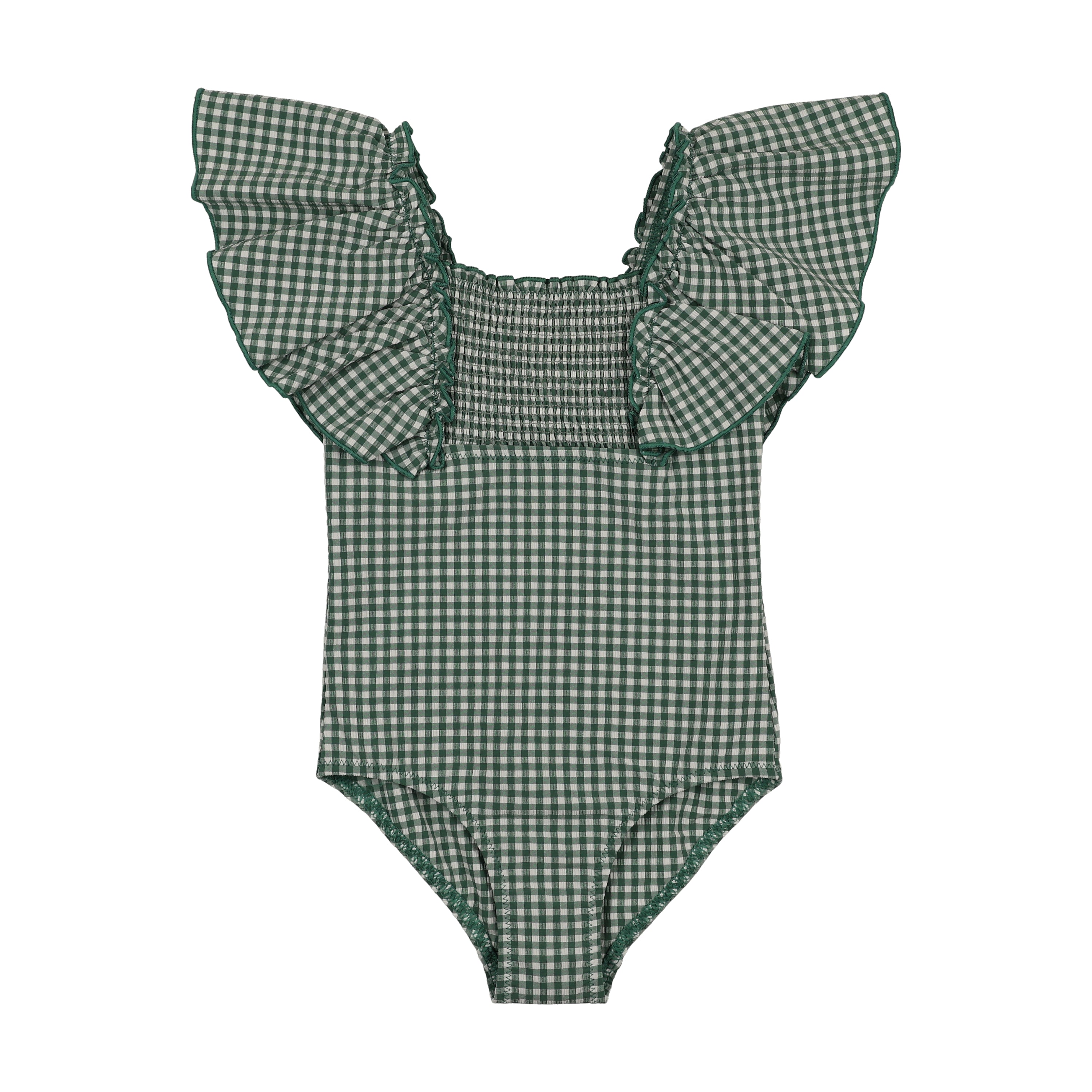 Bopop  - Girls Swimsuit Gingham (Pink/Green)