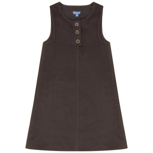 Pompomme Placket Detail Wool Dress Set Brown