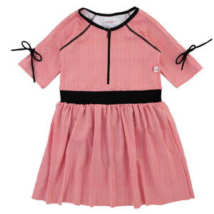 Miss Mini Pinstripe Swim Dress with Snaps