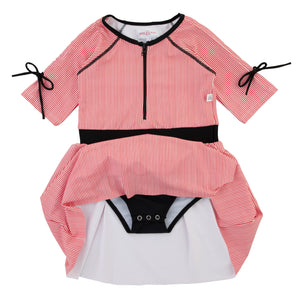 Miss Mini Pinstripe Swim Dress with Snaps