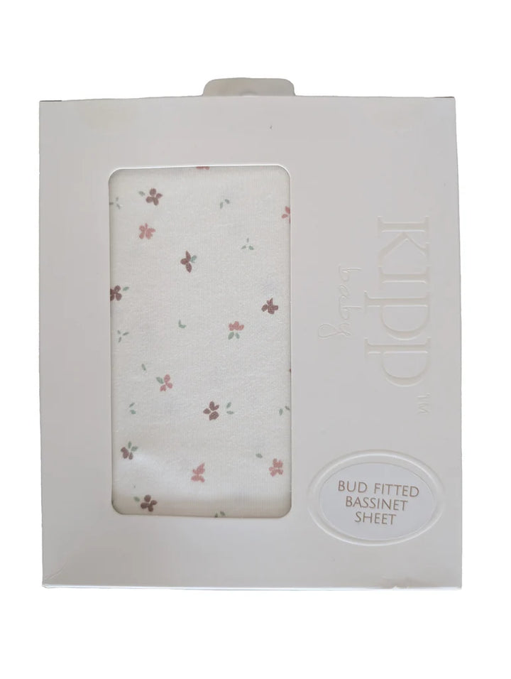 Kipp Baby Pink Bud Fitted Bassinet Sheet