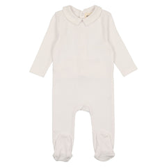 Mema Knits White Boys Base Footie