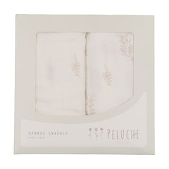 Peluche Bebe Botanical Pink 2pc Swaddle Set Vintage Floral Boutique Newborn Nursery Multi-Use Wraps