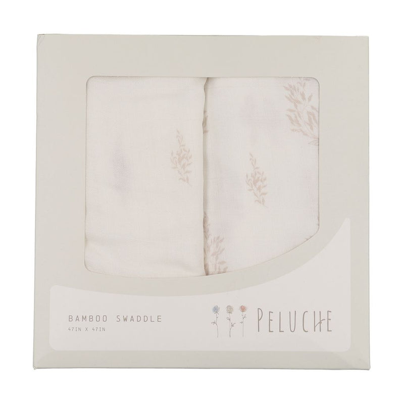 Peluche Bebe Botanical Pink 2pc Swaddle Set Vintage Floral Boutique Newborn Nursery Multi-Use Wraps