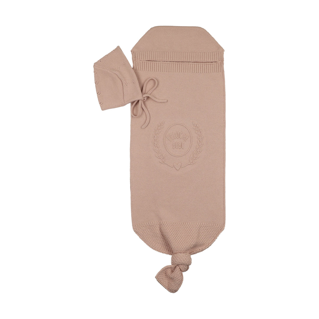 Peluche Bebe Embossed Texture Cocoon and Bonnet Set Minimalist Boutique Newborn Soothing Swaddle Alternative