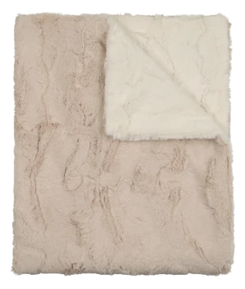 Peluche 	 Lux Fur Blankets Beige and Natural