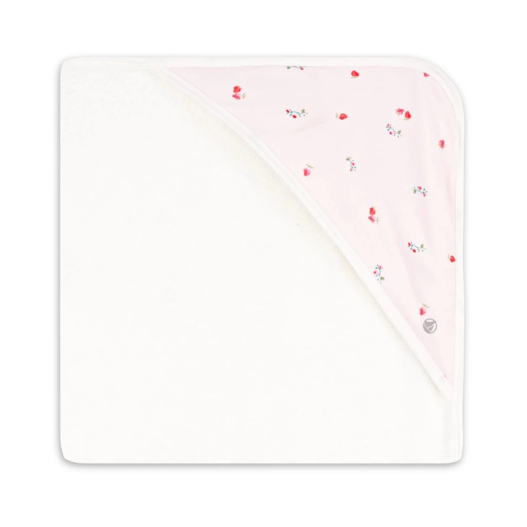 Petit Bateau Baby Girl Berry Print Towel Soft Cotton Baby Bath Towel Berry Print Design