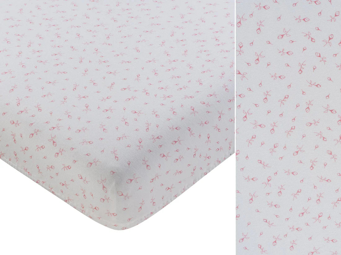 Kipp Baby Petit Pois Fitted Porta Crib Sheet Soft Cotton Baby Bedding Polka Dot Print