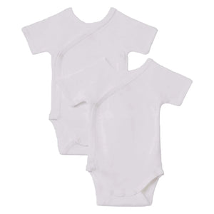 Petit Bateau 2-Pack Organic Cotton Newborn Short Sleeve Kimono Bodysuit Boutique Designer French Layette