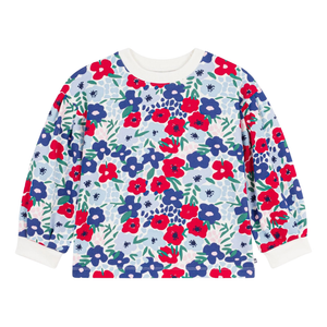 Petit Bateau Girls Floral Print Sweatshirt Boutique Newborn Toddler Designer Organic Cotton Pullover Top