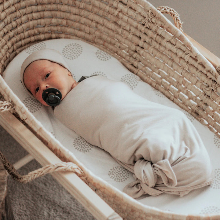 Ely's & Co Grey Dottie 2 Pack Bassinet Sheet