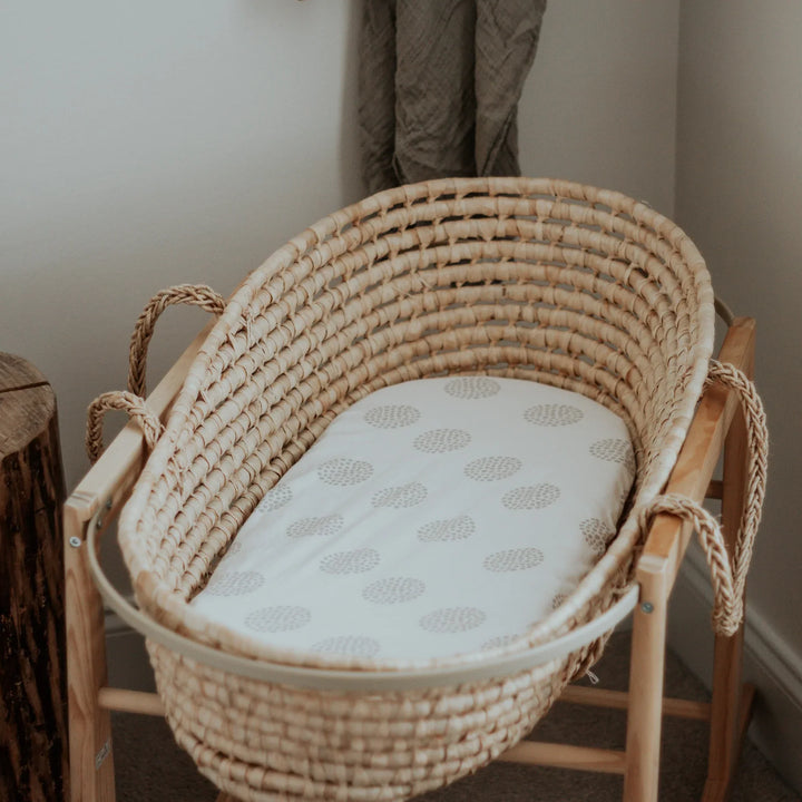 Ely's & Co Grey Dottie 2 Pack Bassinet Sheet