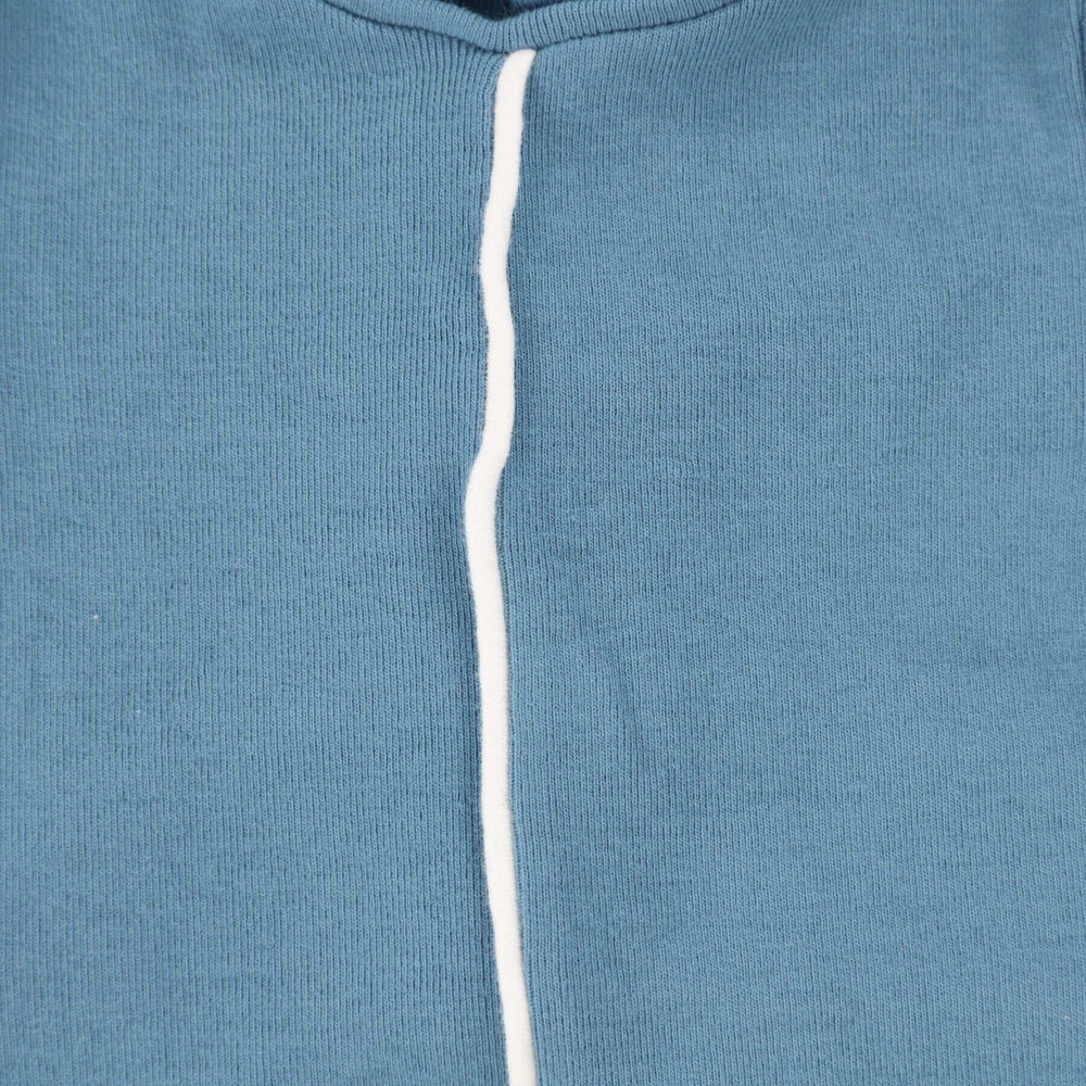 bee dee teal white contrast piping footie with bonnet