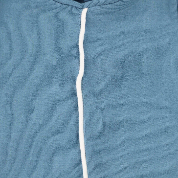 bee dee teal white contrast piping footie with bonnet