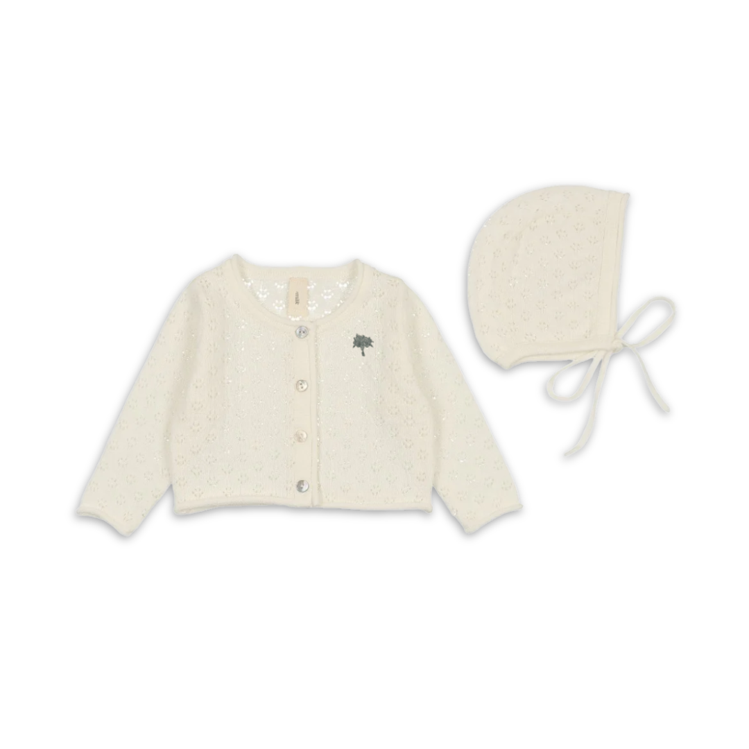 Keepsake Boys Pointelle Cardigan Set Soft Knit Baby Outfit Delicate Pointelle Design