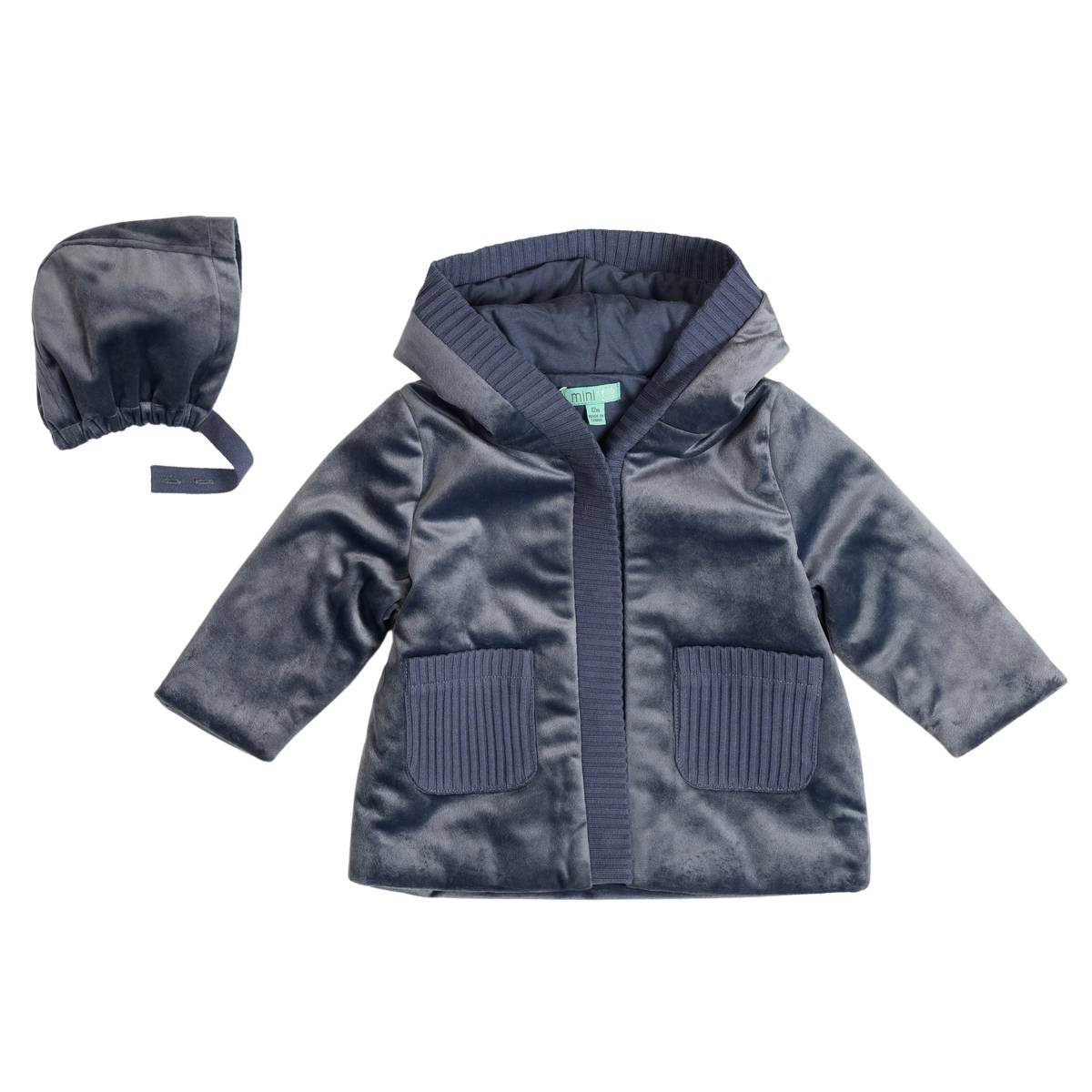 Mini P Jacket Velvet with Ribbed Trim and Pockets