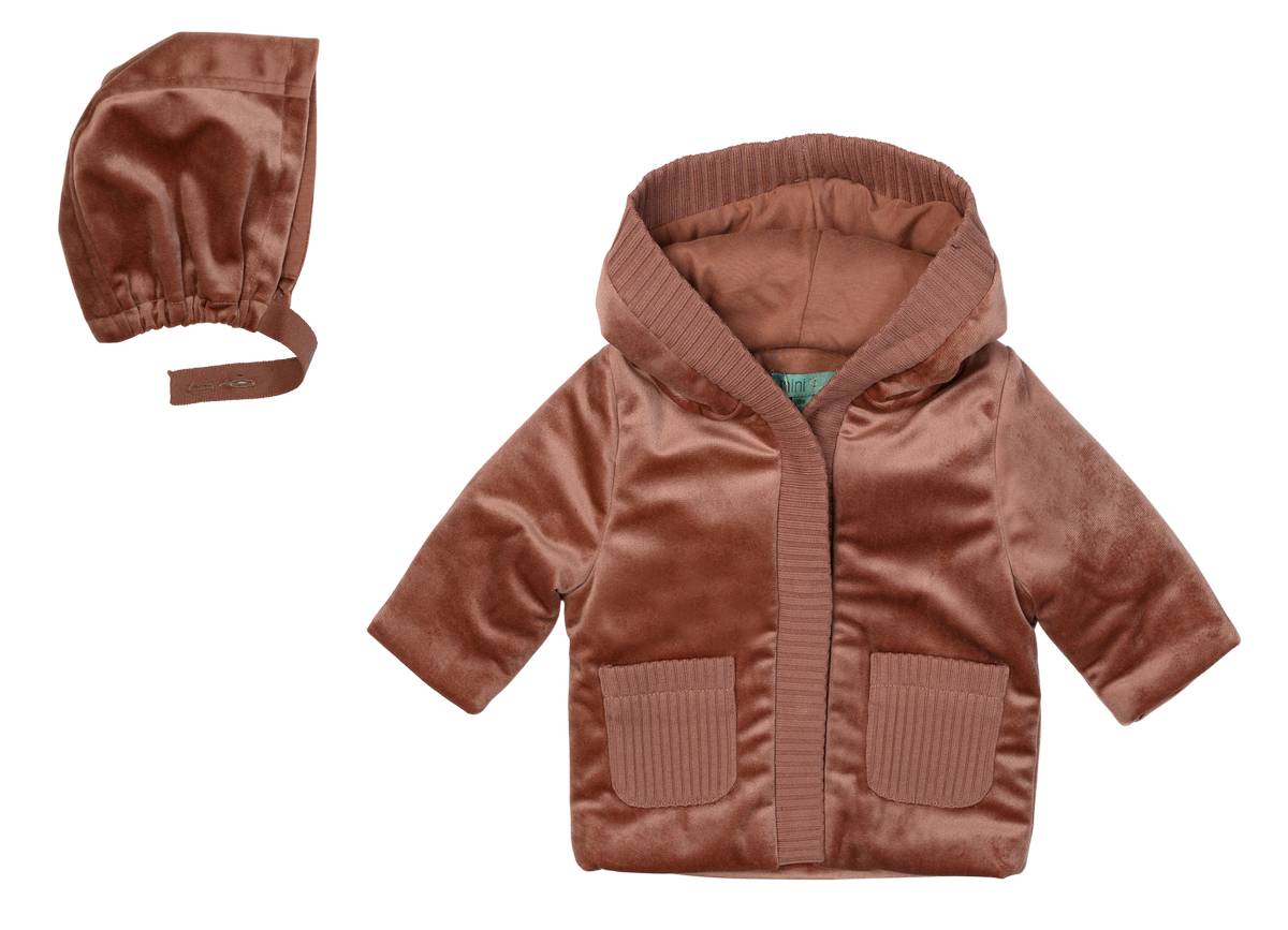Mini P Jacket Velvet with Ribbed Trim and Pockets