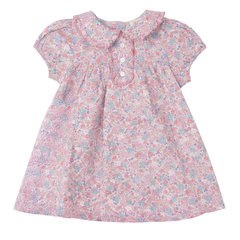 Floral dress with a collar on a white background