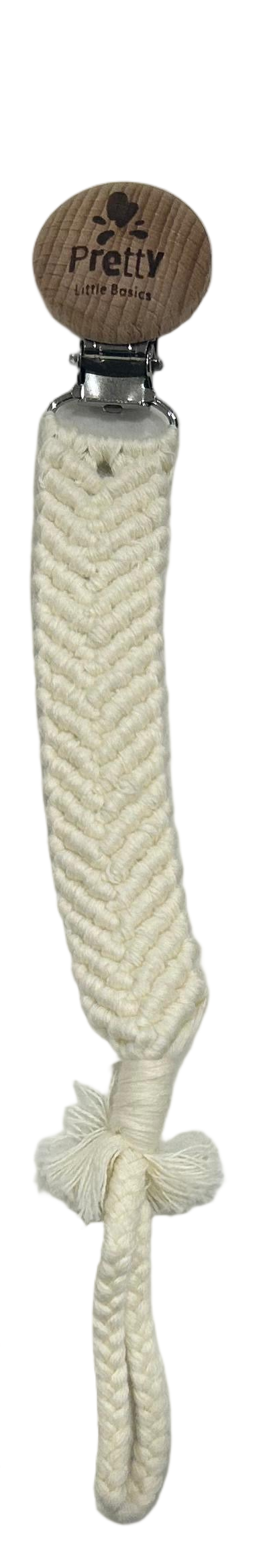 Pretty little basics pacifier clip