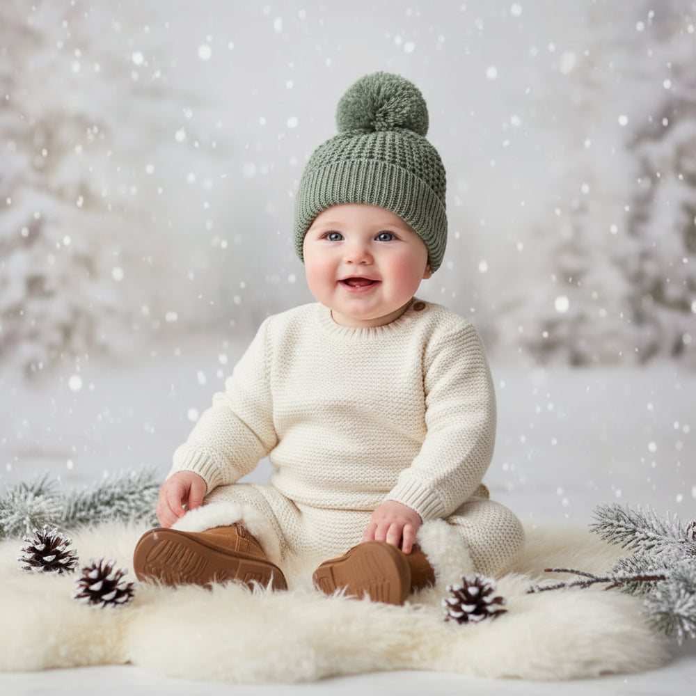 Quincy Mae Forest Pom Pom Beanie