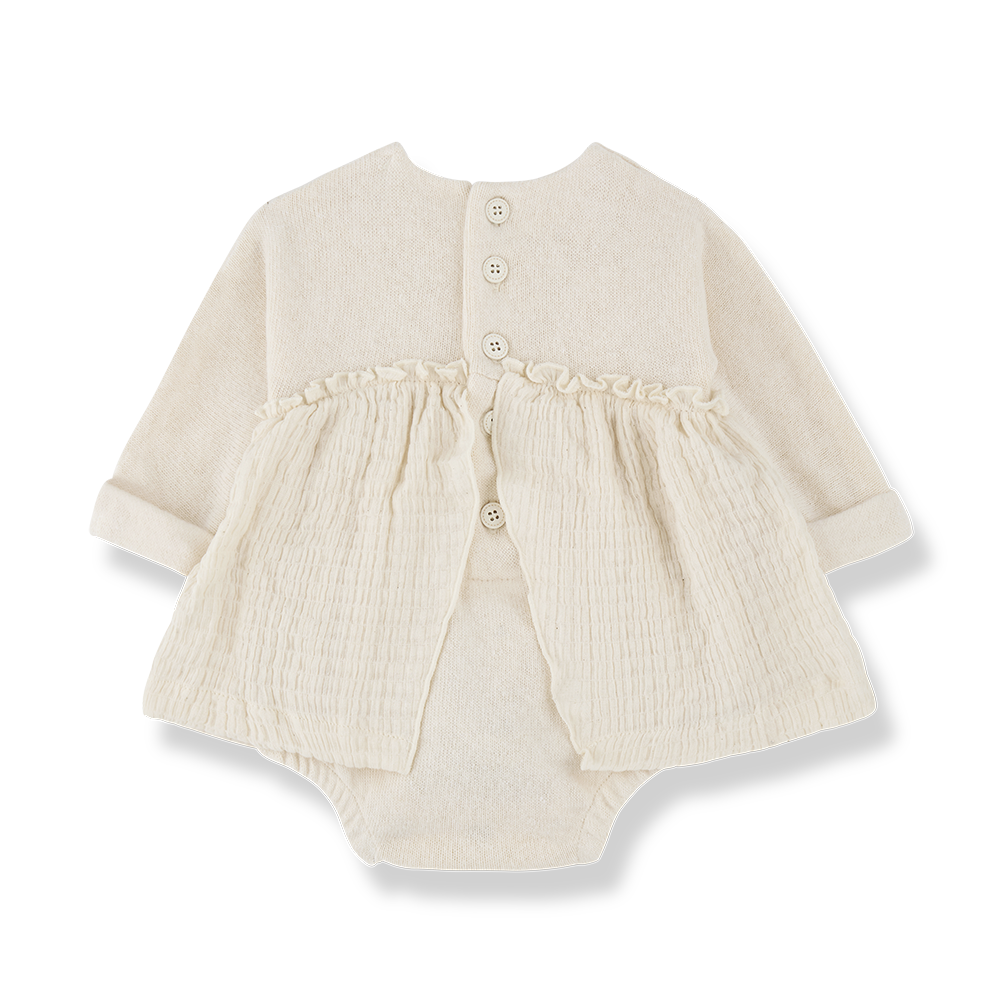 1+ in the Family Nicoline Ecru Dress with Bodysuit