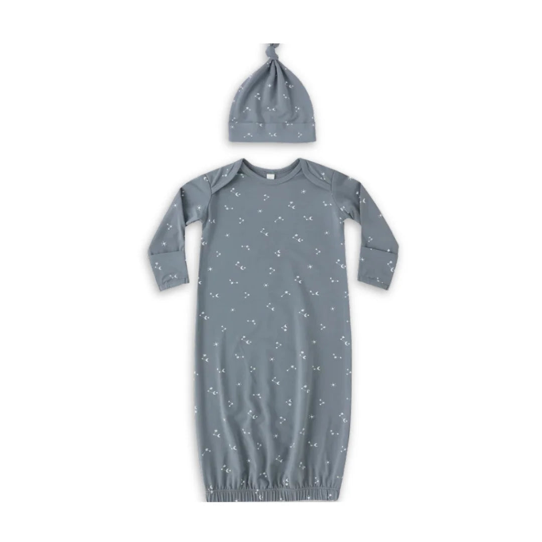 Quincy Mae Bamboo Baby Gown and Hat Set Soft Bamboo Baby Outfit Lightweight Newborn Set