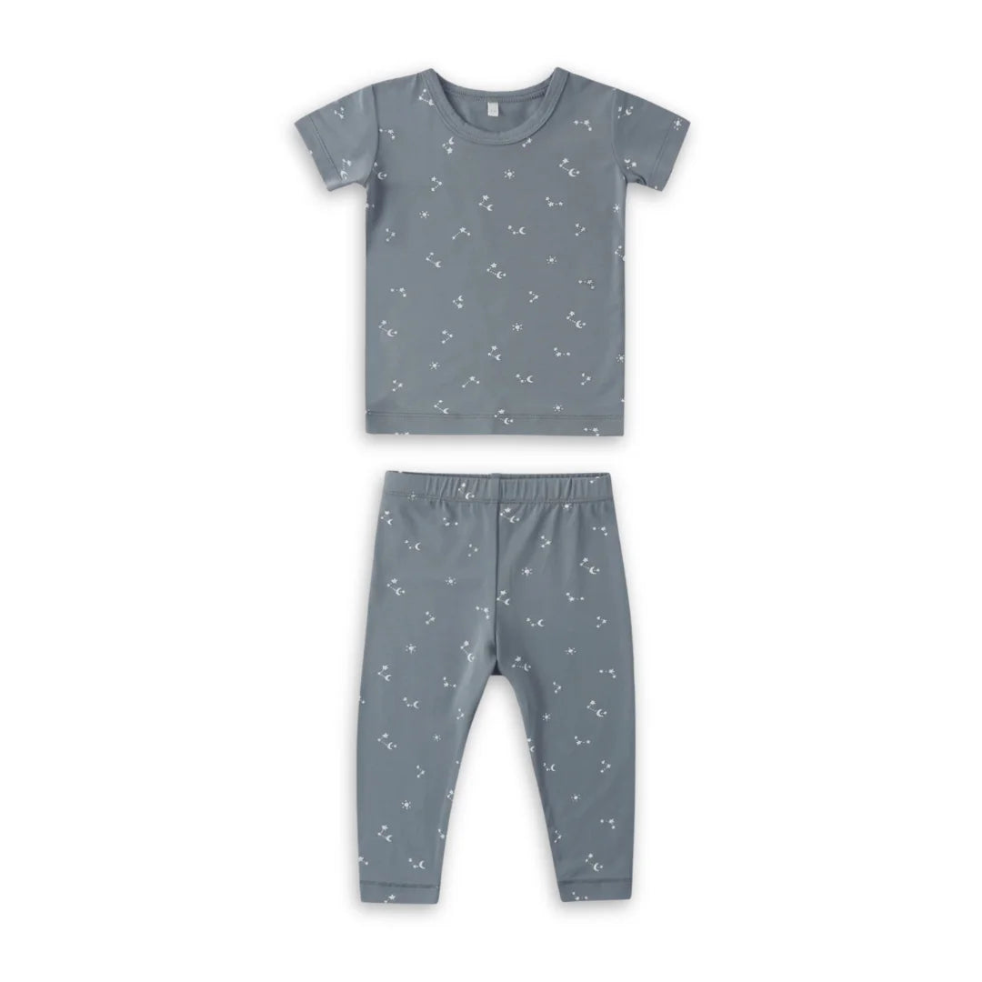 Quincy Mae Bamboo Short Sleeve Pajama Set Soft Bamboo Kids Sleepwear Lightweight Breathable Design