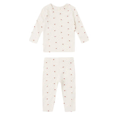 Quincy Mae Baby and Toddler Bamboo Pajama Set Heart Print Boutique Designer Eco-Friendly Two-Piece Sleepwear