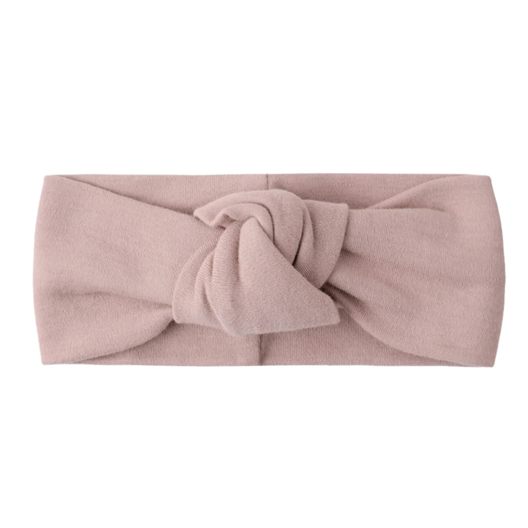 Quincy Mae Baby and Toddler Knotted Headband Mauve Purple Boutique Designer Organic Cotton Jersey Hair Accessory
