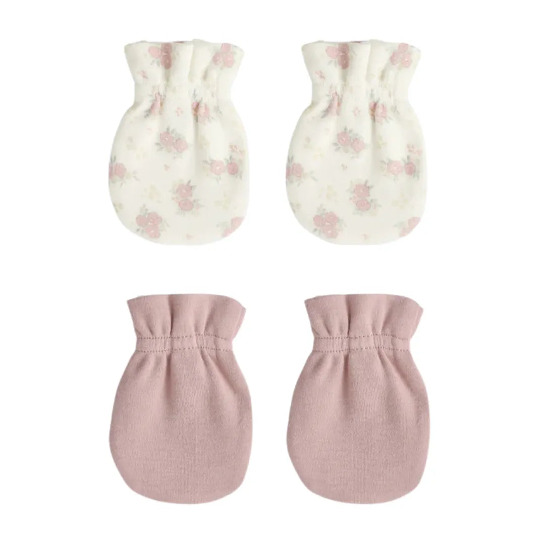 Quincy Mae Baby No Scratch Mittens Set Boutique Newborn Toddler Designer Organic Cotton Protective Accessory