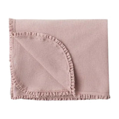 Quincy Mae Organic Cotton Waffle Baby Blanket Boutique Designer Honeycomb Knit Newborn Toddler Bedding Mauve