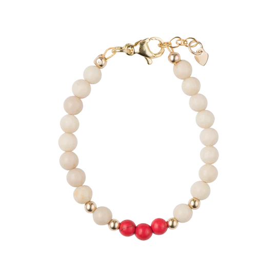 Picky Dye Jade With Stone With Red Beads Bracelet