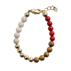 PICKY RED DYE WITH MULTI BROWN BEADS BRACELET