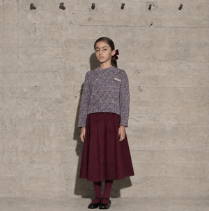 John Richmond - Burgundy & White Marled Knit Logo Sweater