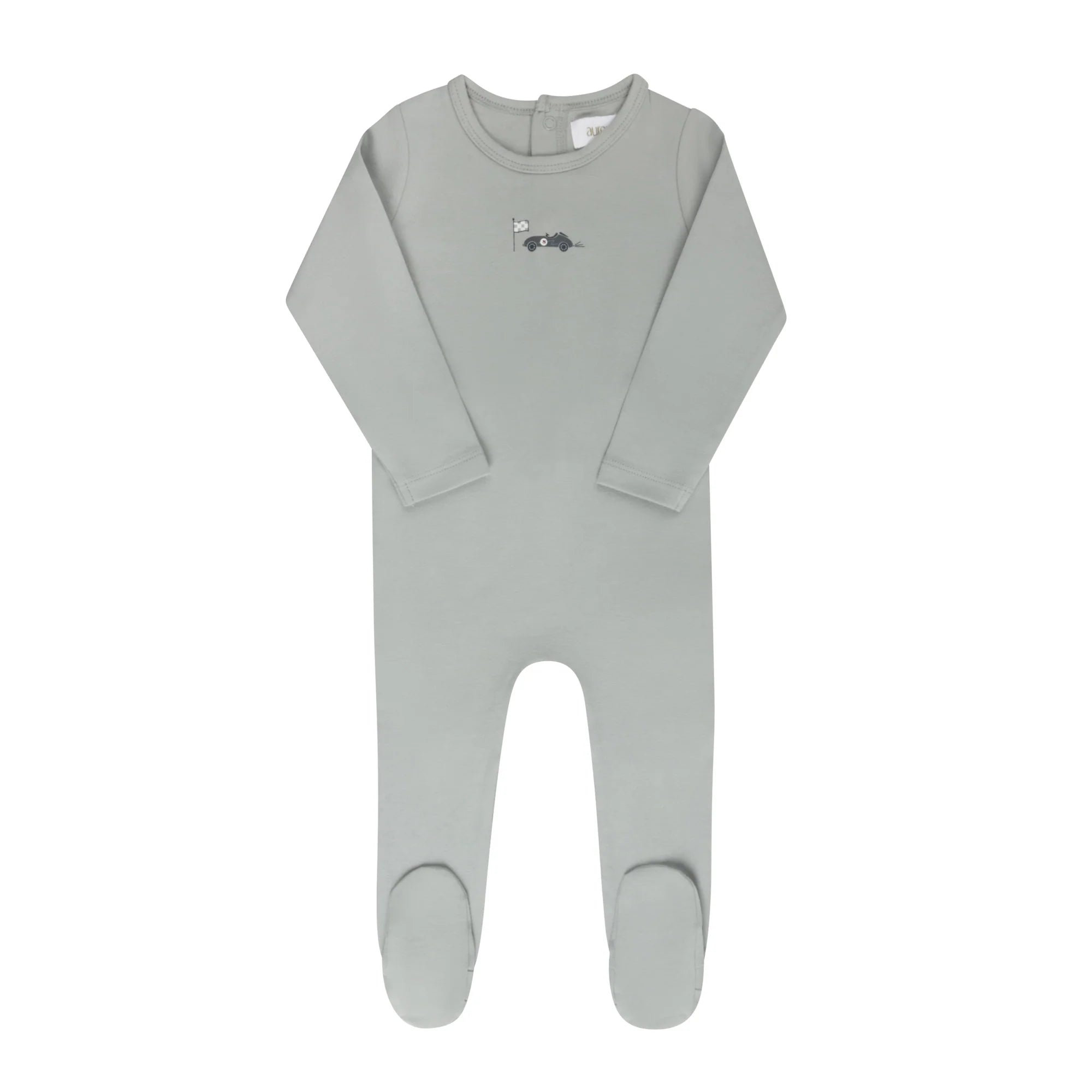 Ely's & Co Race Car Collection Footie Soft Cotton Baby Footed Onesie Race Car Print Design