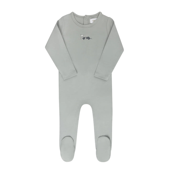 Ely's & Co Race Car Collection Footie Soft Cotton Baby Footed Onesie Race Car Print Design