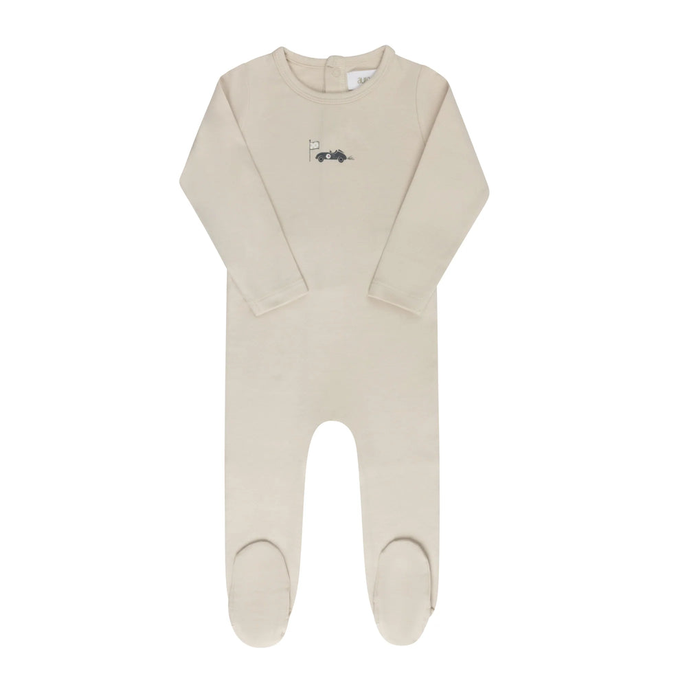 Ely's & Co Race Car Collection Footie Soft Cotton Baby Footed Onesie Race Car Print Design