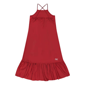 Retro Kid Girls Burgundy Mae Crisscross Tiered Maxi Dress Boutique Designer Modern Holiday Occasion Wear 