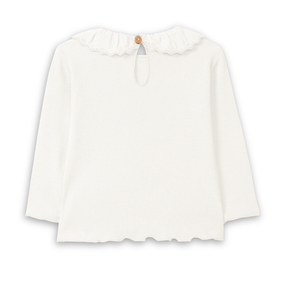 Snug Ribbed Long Sleeve Top Soft Cotton Kids Shirt Ribbed Knit Design