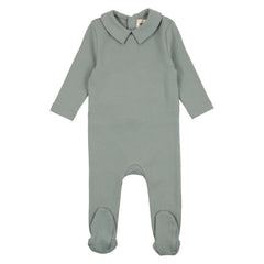 Mema Knits Powder Blue Boys Base Footie