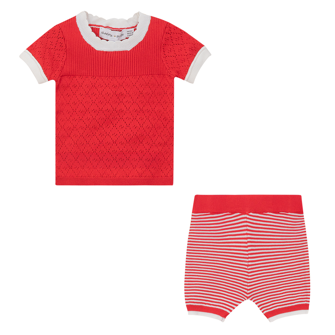 Charlotte & George Red Knit 2 Pc Set