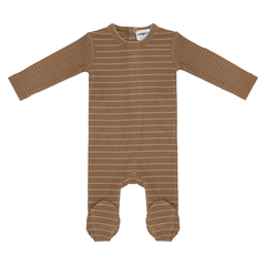 pronto shimmer stripe one piece footie burn rose